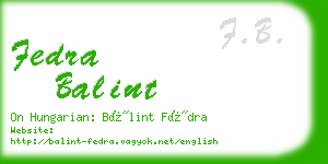 fedra balint business card